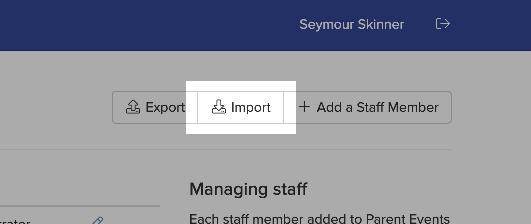 Import button